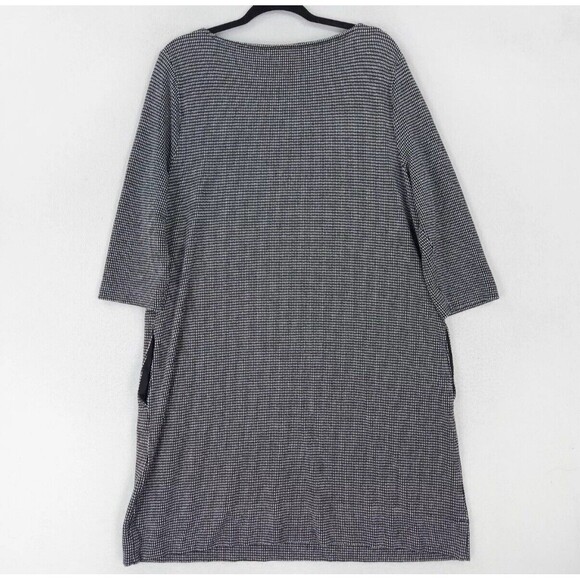 J Jill Dress Womens Small Black Ponte Knit 3/4 Sleeve Shift Knee Length - Picture 3 of 9